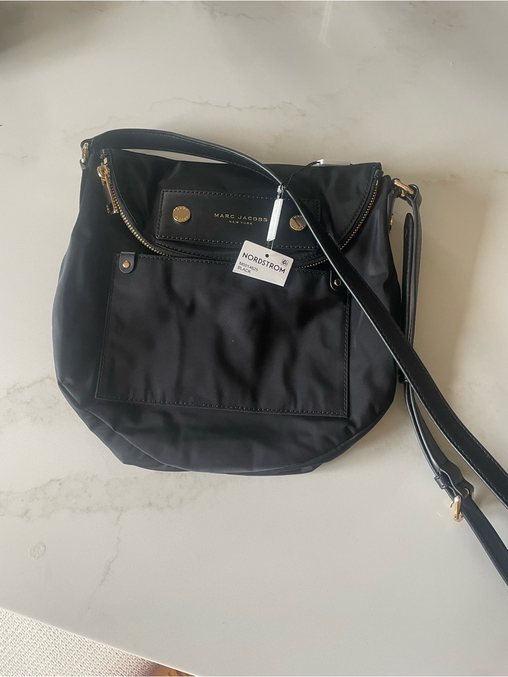Marc Jacobs Black Nylon Convertible Crossbody with Gold Hardware